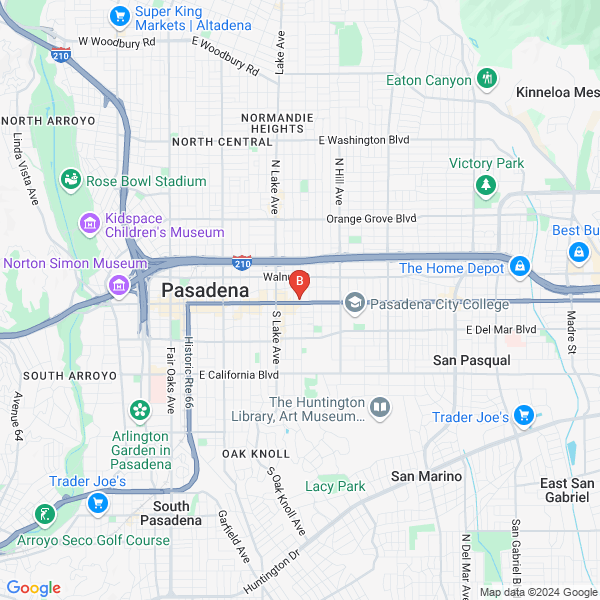 All Track Exterminators location map: 1055 E Colorado Blvd, Pasadena, California